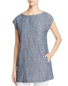 Eileen Fisher Chambray Boat Neck Tunic