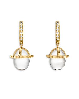 Temple St. Clair 18k Yellow Gold Crystal & Diamond Granulated Drop Earrings