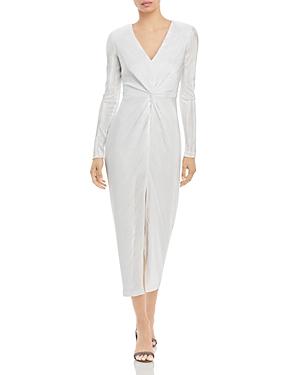 Aqua Knot Front Metallic Midi Dress - 100% Exclusive