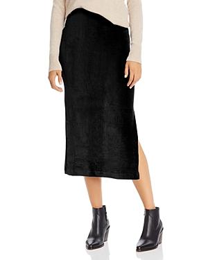 Free People Helen Rib-knit Velour Midi Skirt
