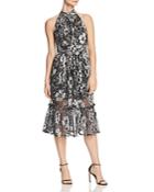 Michael Michael Kors Metallic Floral-print Midi Dress