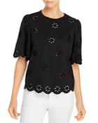 La Vie Rebecca Taylor Embroidered Eyelet Top