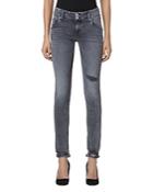 Hudson Collin Distressed Mid Rise Skinny Jeans In Thunderstruck