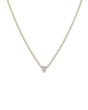 Zoe Chicco 14k Yellow Gold Diamond Triple Cluster Statement Necklace, 14-16
