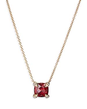David Yurman 18k Yellow Gold Chatelaine Pendant Necklace With Garnet & Diamonds, 17