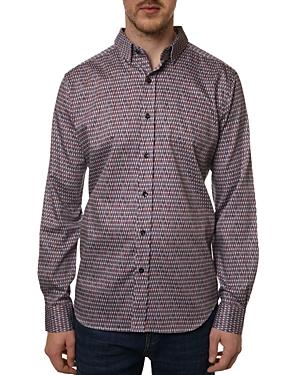 Robert Graham Lassen Cotton Harlequin Print Tailored Fit Button Down Shirt