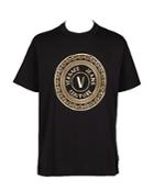 Versace Jeans Couture V Button Gold Foil Logo Tee