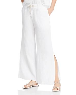 Three Dots Side Slit Gauze Pants
