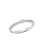 Bloomingdale's Tapered Diamond & Pave Ring In 14k White Gold, 0.17 Ct. T.w. - 100% Exclusive