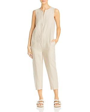 Eileen Fisher Sleeveless Organic Linen Crewneck Jumpsuit