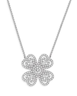 Bloomingdale's Diamond Flower Pendant Necklace In 14k White Gold, 1.0 Ct. T.w. - 100% Exclusive
