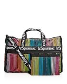 Lesportsac Candace Weekender Rainbow Stripe Duffel Bag