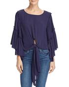 Band Of Gypsies Bell-sleeve Tie-front Top