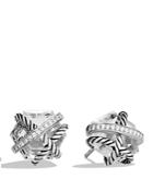David Yurman Cable Wrap Earrings With Crystal And Diamonds, 10mm