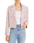 Aqua Tweed Double Breasted Cropped Blazer - 100% Exclusive