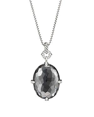 David Yurman Sterling Silver Chatelaine Gray Orchid Pendant Necklace With Diamonds