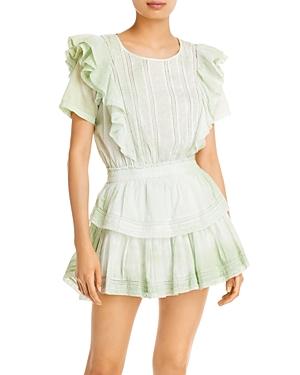 Loveshackfancy Natasha Ruffled Sleeve Tie Dye Mini Dress