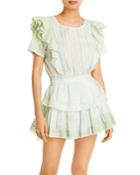 Loveshackfancy Natasha Ruffled Sleeve Tie Dye Mini Dress