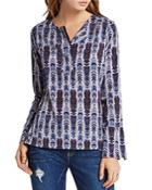 Bcbgeneration Feather Print Henley Top