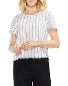 Vince Camuto Frayed Pinstripe Top