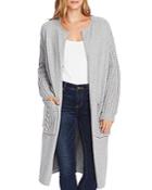 Vince Camuto Mixed-knit Open Front Cardigan