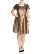 Michael Michael Kors Plus Metallic Fit-and-flare Dress