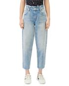 Maje Promesso Paperbag Waist Faded Jeans In Blue