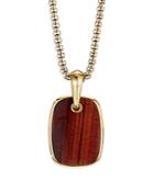 David Yurman Tablet Amulet In 18k Yellow Gold With Red Tiger's Eye