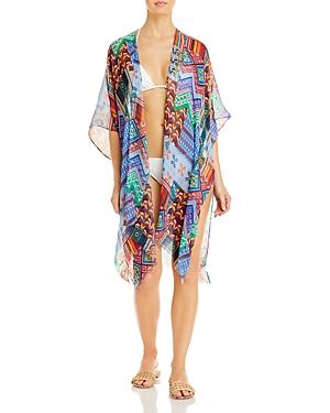 Echo Patchwork Print Ruana Swim Cover-up