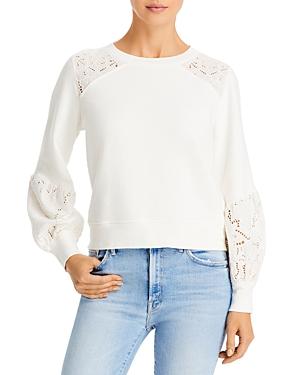 Paige Vivi Cotton Eyelet Inset Sweatshirt