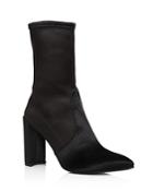 Stuart Weitzman Clinger Stretch Satin Pointed Toe Boots