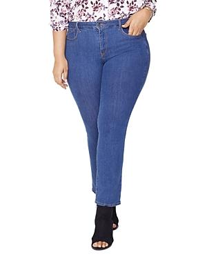 Nydj Plus Marilyn Straight Jeans In Batik Blue