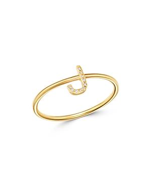 Zoe Lev 14k Yellow Gold Initial Diamond Ring