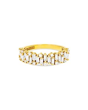 Suzanne Kalan 18k Yellow Gold Fireworks Baguette & Round-cut Diamond Half Eternity Band