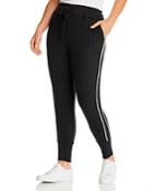 B Collection By Bobeau Curvy Brushed Racing-stripe Jogger Pants