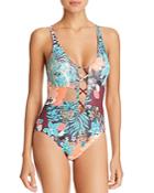 Vince Camuto Lagoon V-neck One Piece Swimsuit