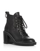 Dolce Vita Women's Lynx Leather Lace Up Block Heel Booties