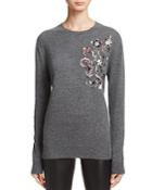 Aqua Cashmere Sequin & Embroidery Crewneck Sweater - 100% Exclusive