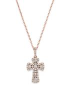 Bloomingdale's Diamond Cross Pendant Necklace In 14k Rose Gold, 0.50 Ct. T.w. - 100% Exclusive