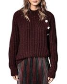 Zadig & Voltaire Coleen Buttoned Ribbed Knit Sweater
