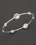 Ippolita Sterling Silver Stella 7 Stone Mini Lollipop Bangle In Mother-of-pearl Doublet With Diamonds