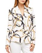 L'agence Kenzie Printed Double-breasted Blazer