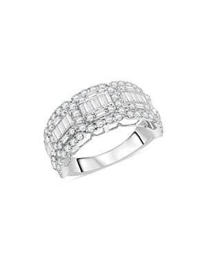 Bloomingdale's Diamond Round & Baguette Mosaic Ring In 14k White Gold, 1.6 Ct. T.w. - 100% Exclusive