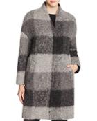 Eileen Fisher Stand Collar Check Coat