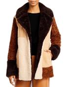 A.l.c. Stefan Faux Fur Patchwork Coat