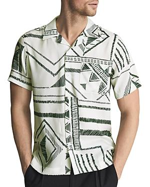 Reiss Mackrae Short Sleeve Tribal Print Shirt