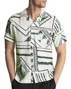 Reiss Mackrae Short Sleeve Tribal Print Shirt