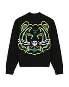 Kenzo K-tiger Organic Cotton Fleece Printed Classic Fit Crewneck Sweatshirt