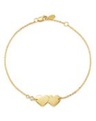 Bloomingdale's Diamond Double Heart Chain Bracelet In 14k Yellow Gold, 0.03 Ct. T.w. - 100% Exclusive
