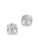Bloomingdale's Cluster Diamond Stud Earrings In 14k White Gold, 0.55 Ct. T.w. - 100% Exclusive